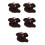 5Pièces Extensions Clip Queue De Courte Synthétique Marron 3