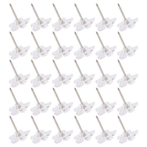 200Pcs Blue Flower Shaped Pushpins Compact Thumb Tacks for Office Use 1