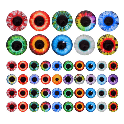 500Pcs Clear Glass Flat Back Beads with Dragon Eye Effect for Crafts 1