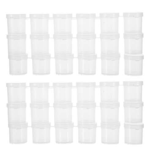 50Pcs Durable Plastic Mini Paint Cups with Clear Lids for Art Storage 1