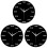 3Pcs Modern Wall Clock Plastic Shell Multi Color Silent Wall Decor 3