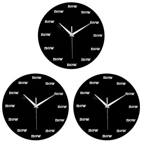3Pcs Modern Wall Clock Plastic Shell Multi Color Silent Wall Decor 2
