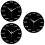 3Pcs Modern Wall Clock Plastic Shell Multi Color Silent Wall Decor 8