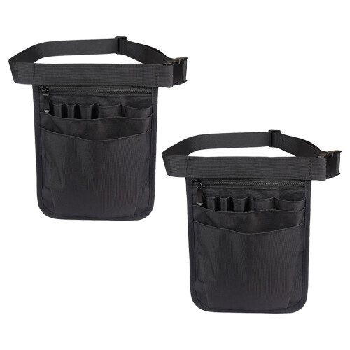 4Pcs Black Nylon Nursing Waist Pack with Versatile Pockets for Tools 1