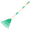 2Pcs Plastic Handle Rake Green Small Lightweight Yard Cleanup Tool 2