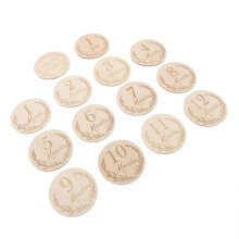 28Stk Holz Baby Geburtstags Karten Khaki Meilensteine Fotorequisiten