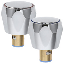 6Sets Thick Brass Silver Faucet Handles Universal Hot Cold Water Valve