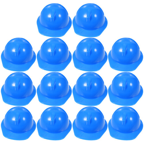 90Pcs Blue Mini Safety Hats Plastic Construction Caps for Doll Play 1