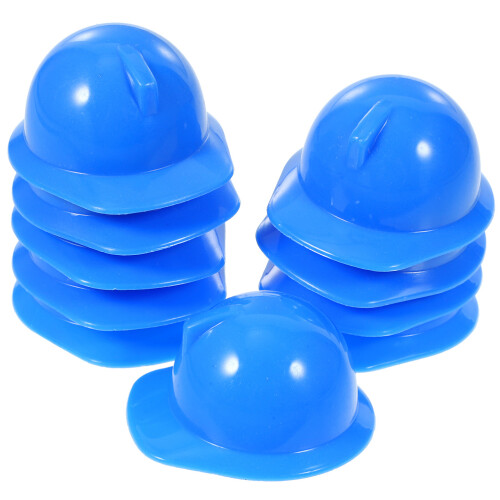 90Pcs Blue Mini Safety Hats Plastic Construction Caps for Doll Play 2