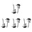 8Stk Herren Manschettenknöpfe Anzug Messing Silber Gitarrenform 4