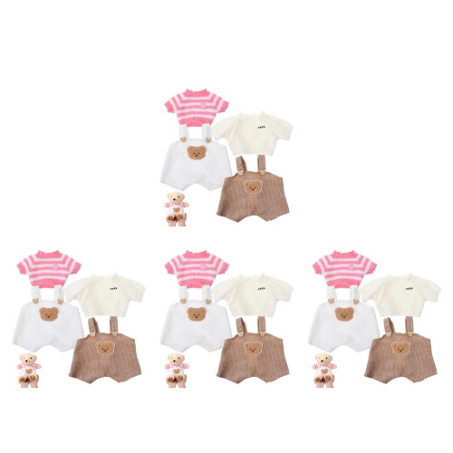8Sets Kuscheltiere Pullover Und Hose Aus Bequemen Stoff Mehrfarbig 2