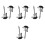 8Stk Herren Manschettenknöpfe Anzug Messing Silber Gitarrenform 5