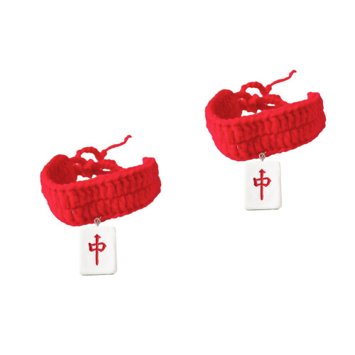 2Stk Rotes Winter Halsband Strick Und Langlebig 2