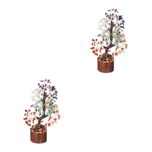 2Stk Kristall Baum Aus Amethyst Für Spenden Geschenk 2