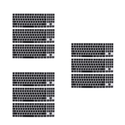 9Pièces Couverture Clavier Silicone Noir Fine Respirante Durable 2