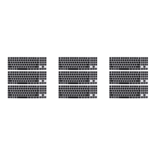 9Pièces Couverture Clavier Silicone Noir Fine Respirante Durable 1