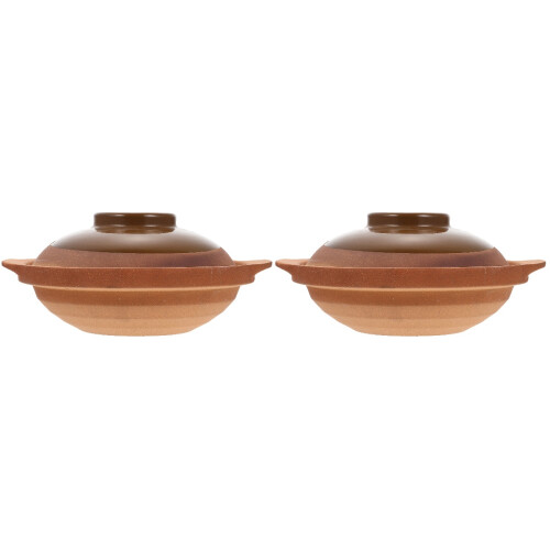 2Ensembles Casseroles Céramiques Colorées Pot Ragoût Maison Restaurant 2
