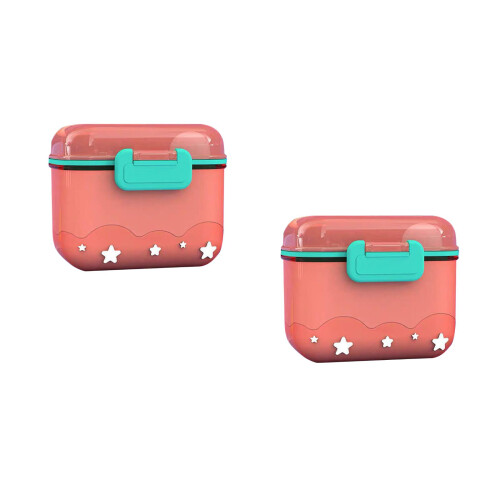 2Ensembles Conteneur Poudre Lait Bébé Rose Portable Usage Voyage 2