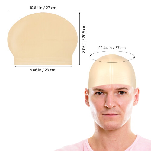8Pièces Bonnets Chauves Khaki En Latex Élastique Cosplay 2