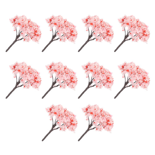 20Pièces Petits Arbres Roses Simulés Pour Projet DIY