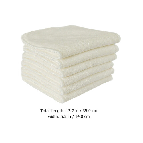 6Pièces Couches Réutilisables Bébé Fibre Bambou Beige 1
