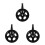 3Pièces Jeu Manivelles Noir Acier Carbone Simple Sport 7