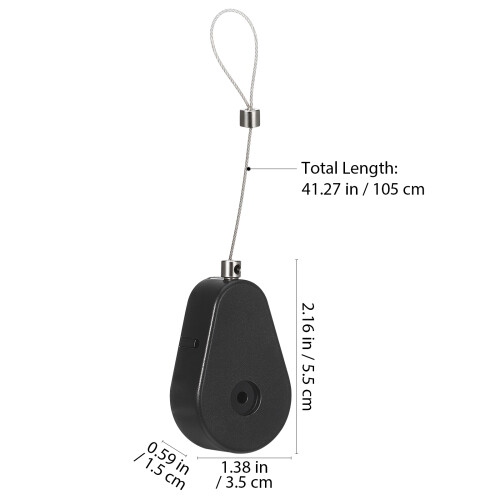 2Pièces Rallonge Câble Rétractable Noir Antivol 2