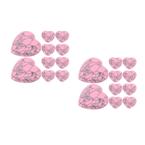 20Pièces Petits Cœurs En Pierre Rose Pour Bijoux Décoration 1