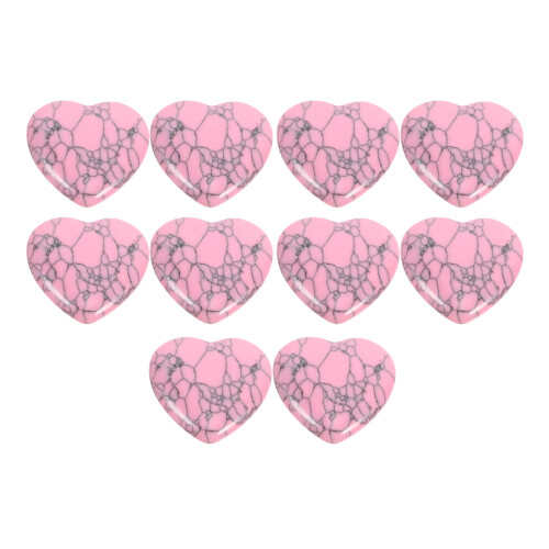 20Pièces Petits Cœurs En Pierre Rose Pour Bijoux Décoration