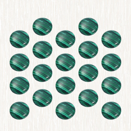 20Pièces Cabochons Malachite 8Mm Vert Pierres DIY 2