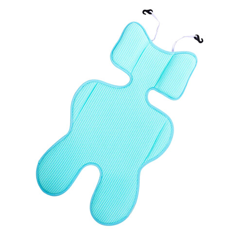 2Pièces Matelas Poussette Bleu Coton Respirant Durable Bébé 1