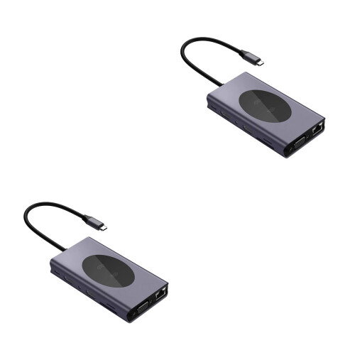 2Pièces Hub USB Portable 14- 1 Avec Charge 75W 2