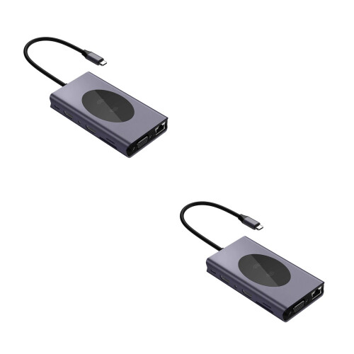 2Pièces Hub USB Portable 14- 1 Avec Charge 75W 1