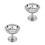 2Pcs Silver Stainless Steel Multi-Use Footed Dessert Bowls 7