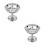 2Pcs Silver Stainless Steel Multi-Use Footed Dessert Bowls 4