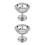 2Pcs Silver Stainless Steel Multi-Use Footed Dessert Bowls 6