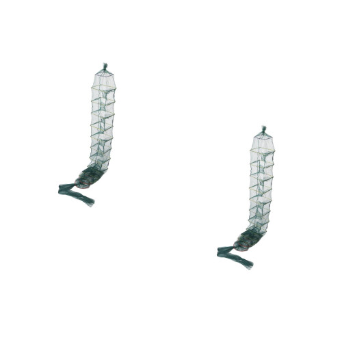 2Pièces Panier À Nylon Vert Pliable Avec Poids Durable 2