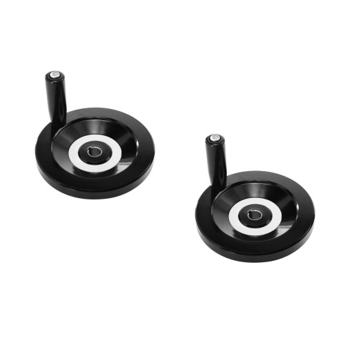 2Pièces Roue Main Noire En Bakélite Pour Équipement D'usinage 2