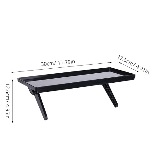 3Pièces Plateau Moniteur Noir Support Rangement Compact Bureau 2