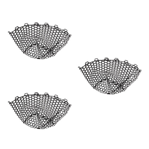 3Pcs Silicone Fishing Net Replacement Bag Black Durable Foldable Mesh 2