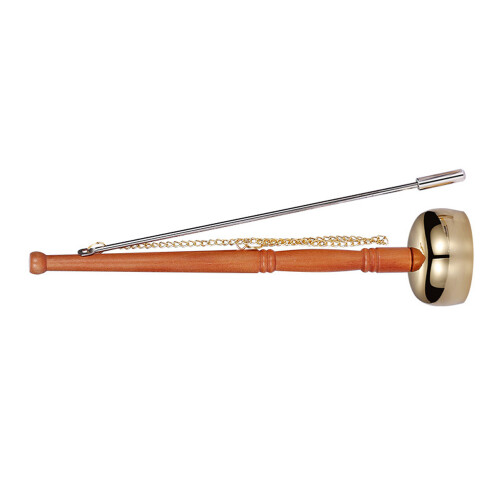 2Pièces Instrument Percussion Bouddhiste Cuivre Bois Son Clair Et Doux 1