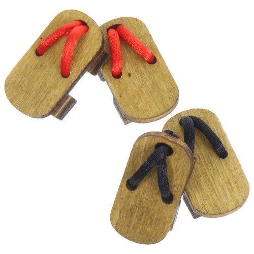 6Paare Mini Holzclogs Puppendeko Zubehör 1