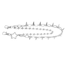 3Stk Punk Metall Hosenkette Mehrlagig Silber Hip Hop Jeans Accessoire