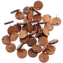 200Stk Retro Holz Ohrstecker Rund Leicht Schmuckset
