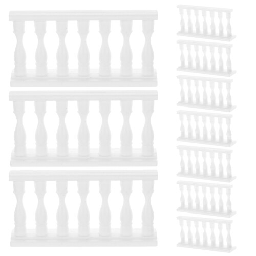 50Pièces Clôture Décorative Blanche En Plastique Pour Mini