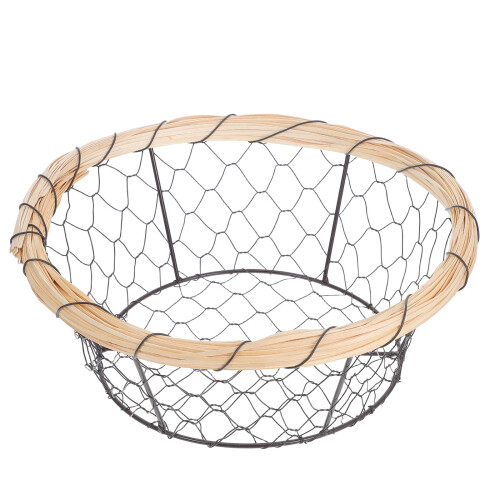 2Stk Drahtkorb Set Aus Holz Für Eier Snacks 1