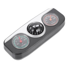 2Pièces Boussole Auto 3 En 1 ABS Noire Avec Thermomètre Et Hygromètre