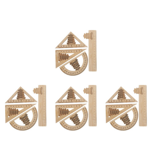 16Pièces Outils De Mesure En Bambou Règles Multifonction École 2