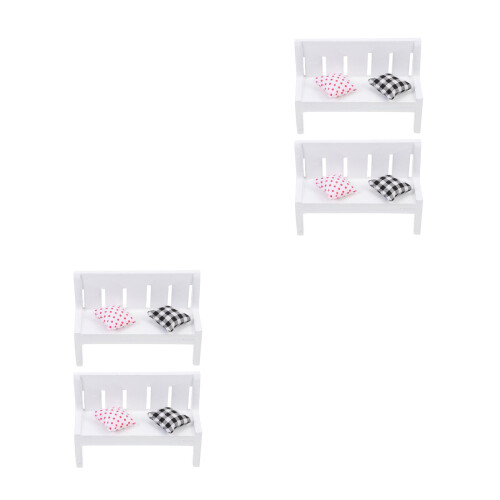 4Ensembles Mini Banc En Bois Pour Décor Maison 2