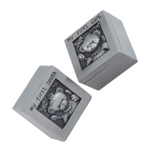 2Paires Boîtes Rangement Zinc Argenté Souvenirs Dents Bébé